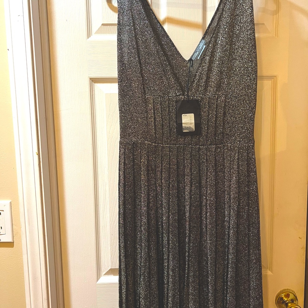 *NEW* with tags, Beautiful Silver metallic Prada dress in size EU42 (US 10-12)